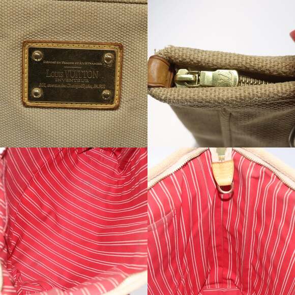 LOUIS VUITTON Antigua Cabas MM Tote Bag Beige Red M40035 - Picture 11 of 12